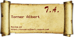 Torner Albert névjegykártya